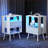 2 Pack Modern Nightstand with Charging Station, LED &amp; Fabric Drawer-1038566142