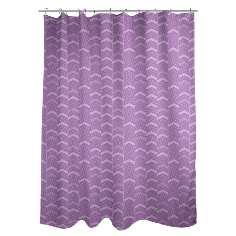 Rideau de douche simple à chevrons, Violet