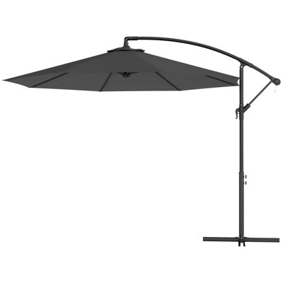 360° Swivel Patio Umbrella With Crank Mechanism, Uv & Water Resistant Canopy, Cross Base Stand For Outdoor Garden Backyard