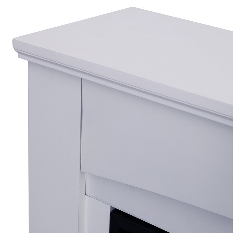 Vanessa 122cm W Electric Fireplace with White Wooden Mantel