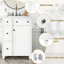 Bathroom Vanity Cabinet 24-Inch. Ceramic Sink. Ample Storage. Construction. 2 Drawers, 1 Door. White 24-Inch With Space Saving. & Wood. White. Easy To Clean-233072662