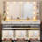Vanity Desk With Glass Top And 11 LED Bulbs,Makeup Table With Large Mirror & Power Outlet,Hair Dryer Holder,Dressing Table With 11 Drawers & Cushioned Stool For Women And Girls,Bedroom (White)-496350974