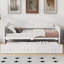 Lit de jour simple en bois avec lit gigogne, canapé-lit pour le salon de la chambre à coucher, blanc