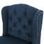 Ensemble de 2 tabourets de comptoir à oreilles capitonnés en tissu, bleu marine et brun foncé-129514447-129514450