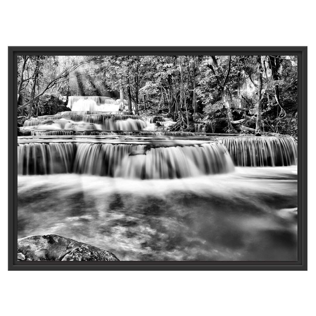 Gerahmtes Wandbild Bach in Herbstlandschaft