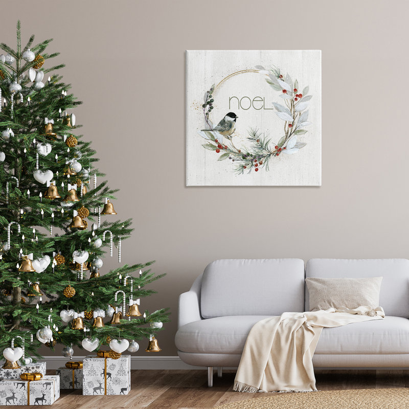 Simple Noel Wreath Canvas Wall Art by Livi Finn, 36" H x 36" W