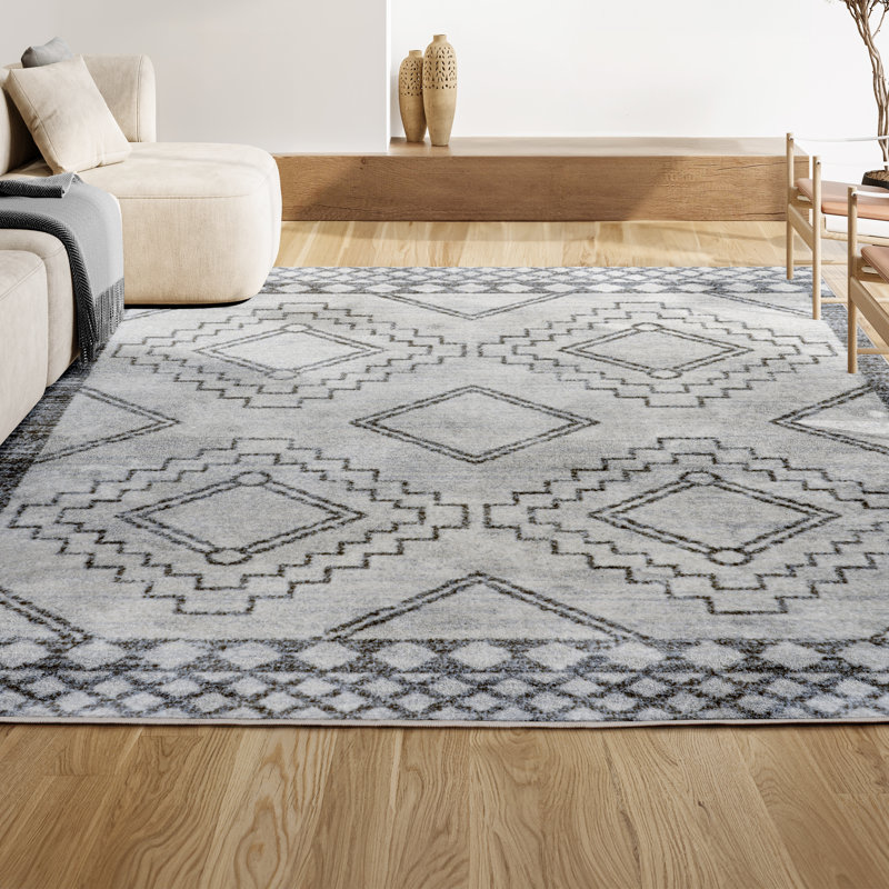 Amir Moroccan Beni Souk Cream/Gray Rug, Rectangle 12' x 18'