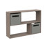 Mini Offset 4-Cube Desktop or Wall Mount Organizer with 2 Collapsible Bins