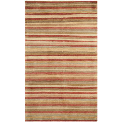 Tibetan Shag Rust Stripes Area Rug