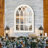 Distressed Solid Wood Arch Mirror-1408279537