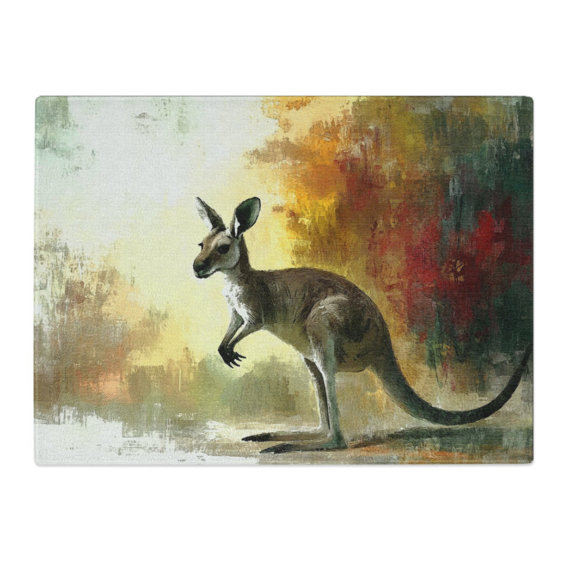 Kangaroo  Glass Chopping Board