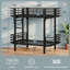 Structure de lit superposé simple au-dessus d'un lit simple en métal courbé, lit superposé robuste avec garde-corps de sécurité, échelle robuste avec de larges marches, mobilier de chambre peu encombrant-2034952394