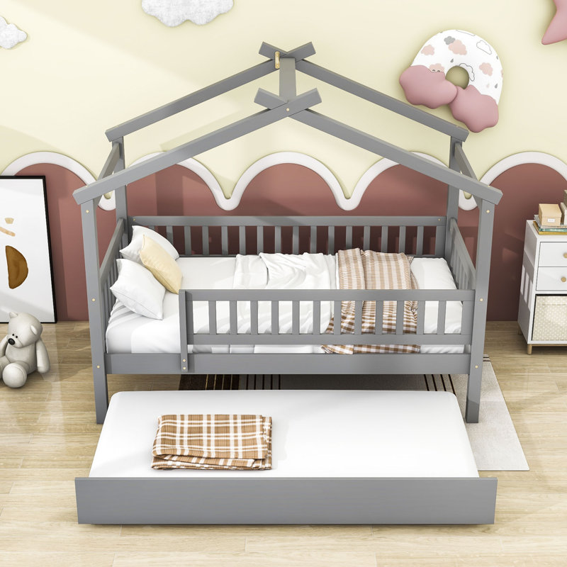 Pontoosuc Wood Daybed with Twin Size Trundle, Gray, Twin