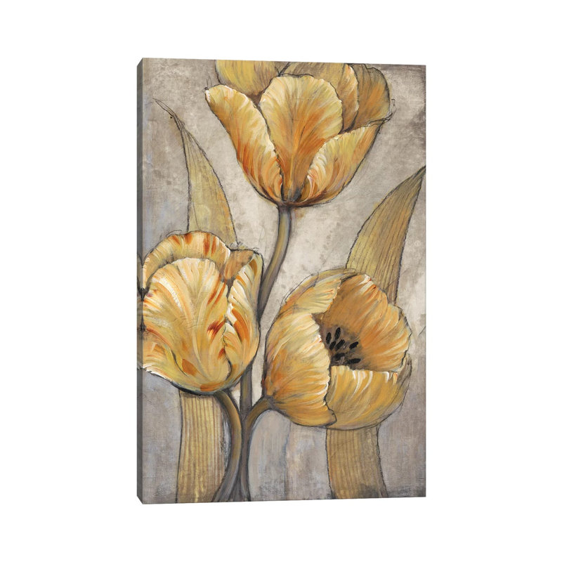 Ochre & Grey Tulips I by Tim OToole - Wrapped Canvas Painting, 66.04 cm H x 45.72 cm W x 3.175 cm D