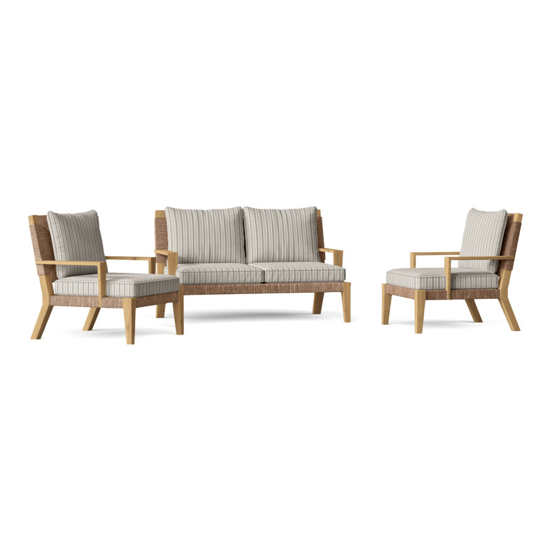 Hadley Outdoor 3 - Piece Conversation Set, Hadley Hemp, Perigold Key Figure Twilight