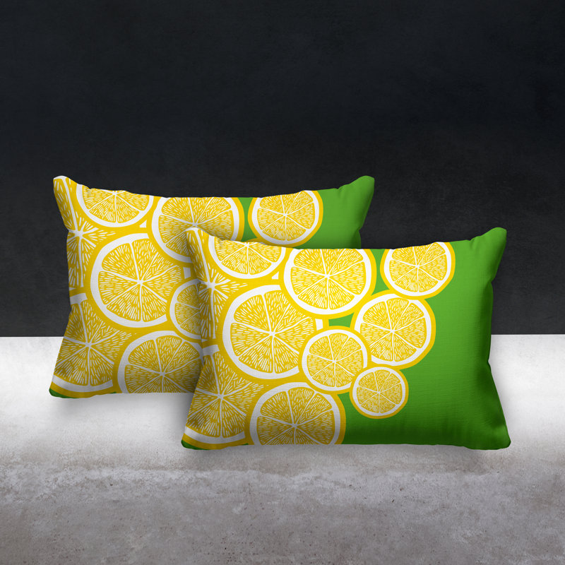 Coussin lombaire intérieur / extérieur jaune citron, Jaune
