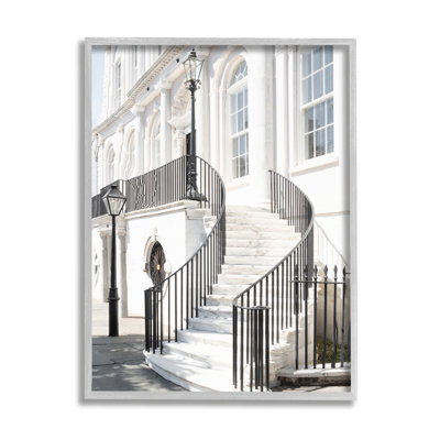 «BBQ-470», encadré, reproduction d'escalier blanc par Ramona Murdock