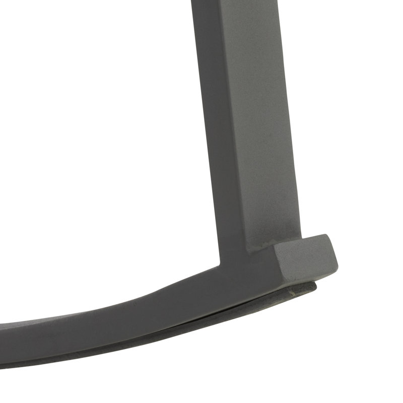 Chaise berçante en métal avec coussins Bia, Tissage de performance gris
