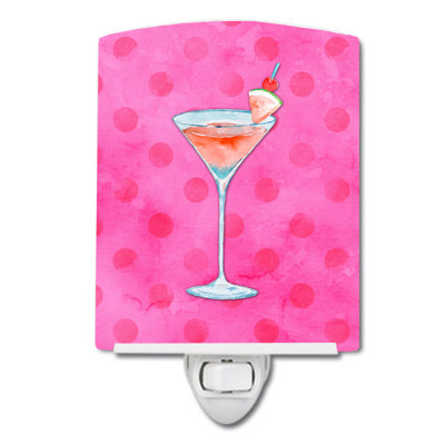 Summer Martini Polkadot Ceramic Night Light
