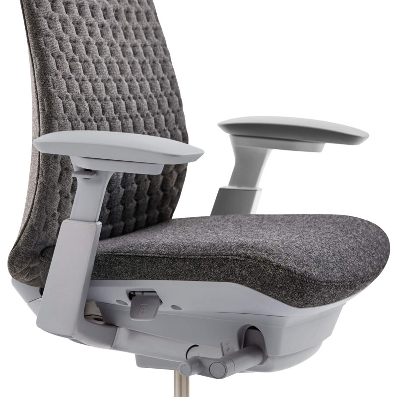 Haworth Fern Digital Knit Executive Chair, No, Heathered Gray