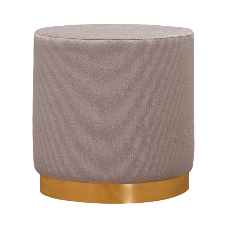 Repose-pieds rond 15,7 po Frasure, 100 % polyester crème