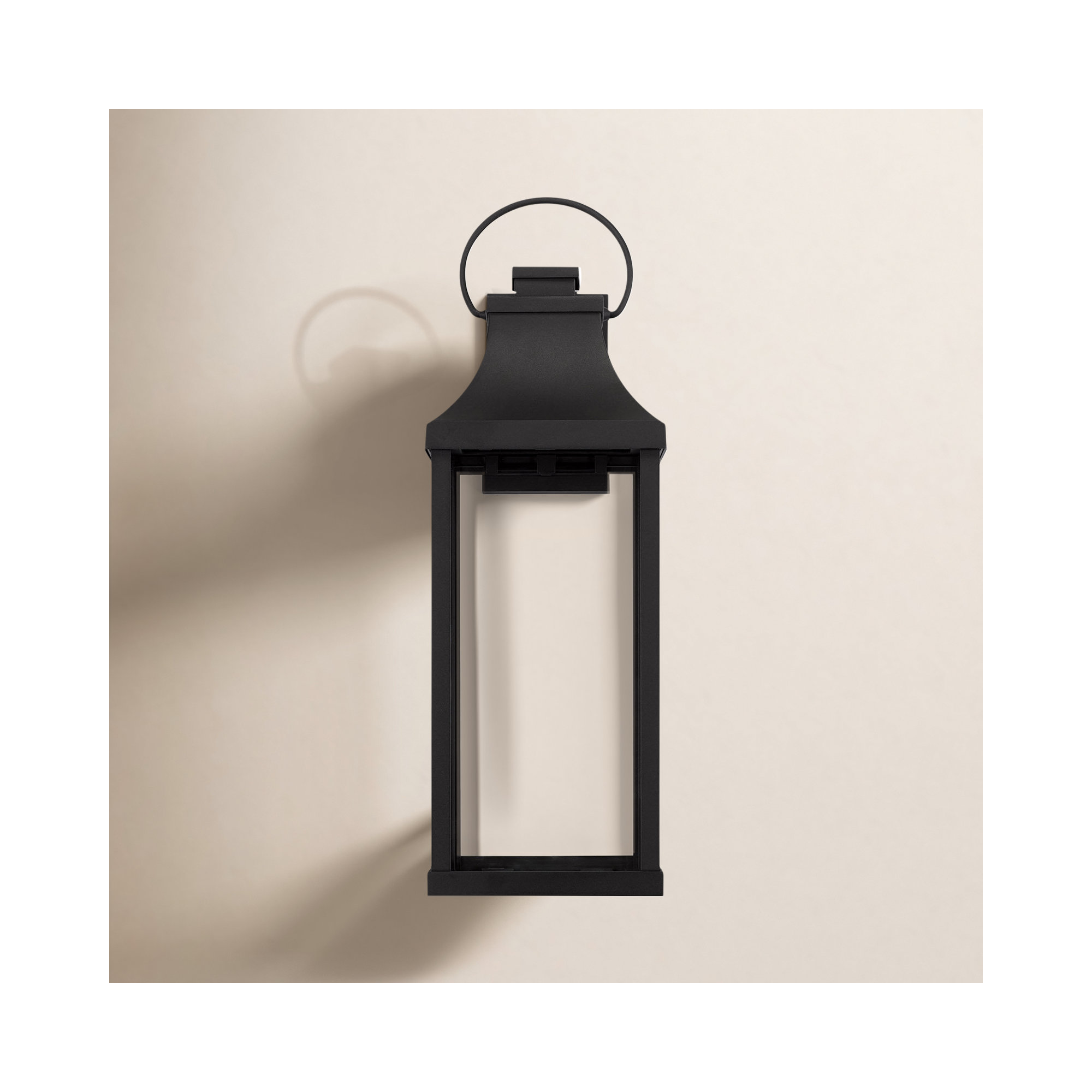 8" W X 24" H Outdoor 1-Light Night Sky Large Wall Lantern In Black With Clear Glass, Black,  24"H x 8"W x 10"D