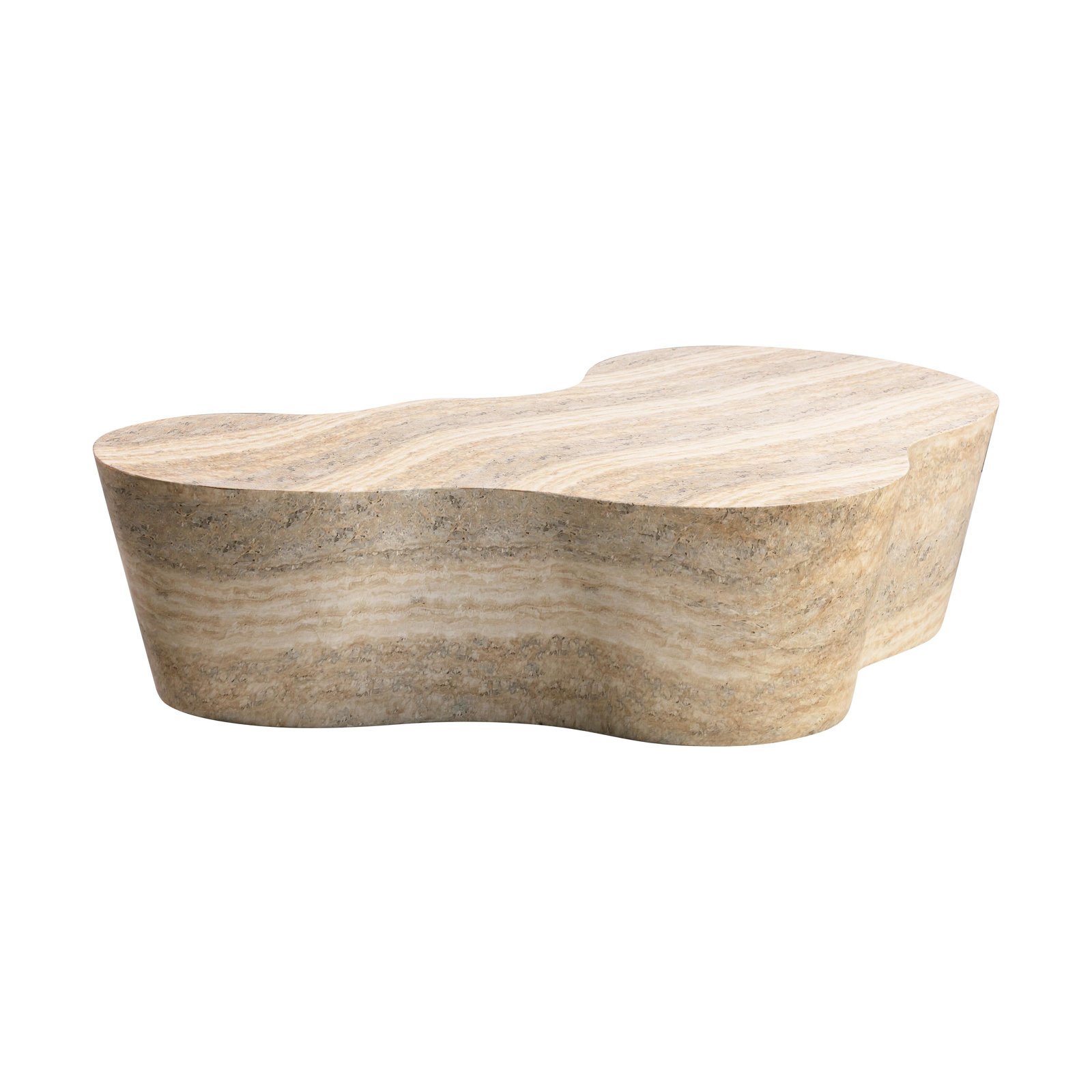 Solay 59" Coffee Table, Travertine