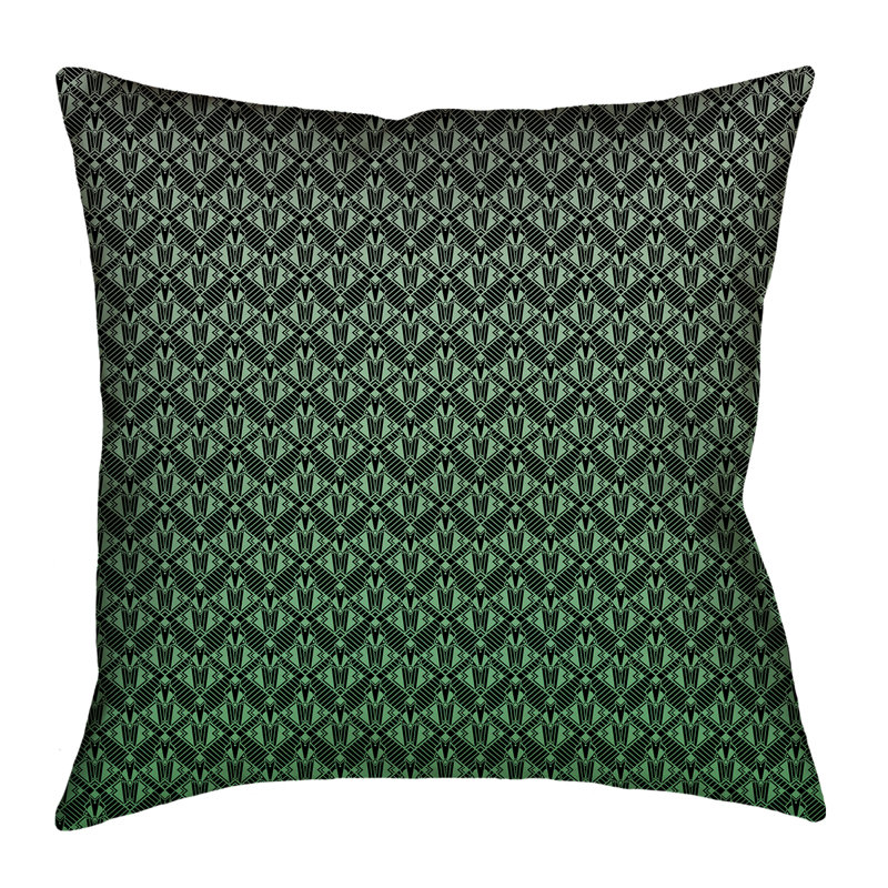 Housse de coussin Katelyn Elizabeth, 14 po x 14 po, Polyester filé, Vert