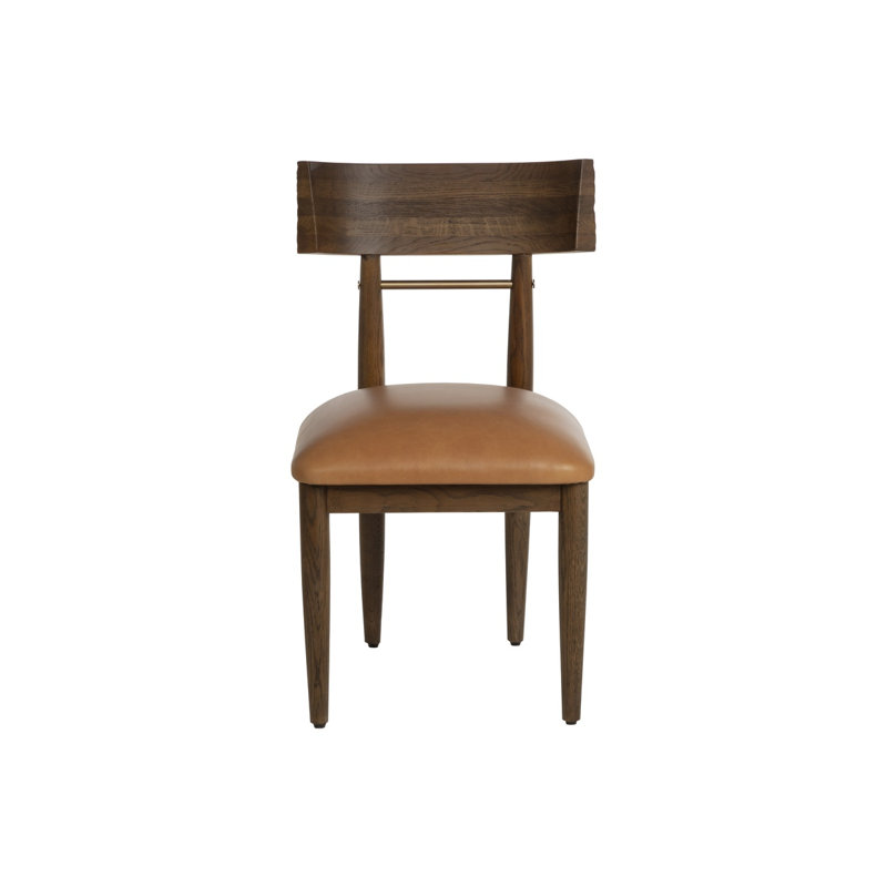 Florian Upholstered Dining Chair, Tan Leather, Chocolate