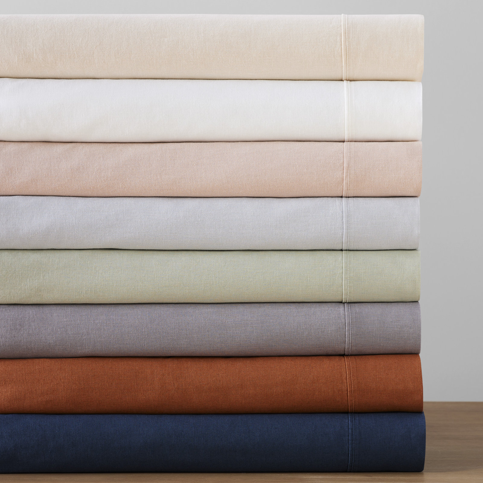 Jeffen Linen Blend Sheet Set, King Sheet Set + 1 Fitted Sheet + 2 Pillowcases, Charcoal