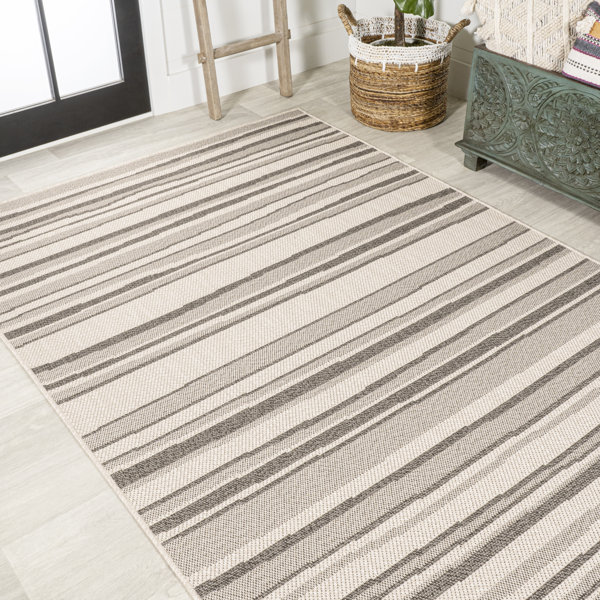 Breakwater Bay Clarisabel Wavy Stripe Modern Indoor/Outdoor Rug | Wayfair