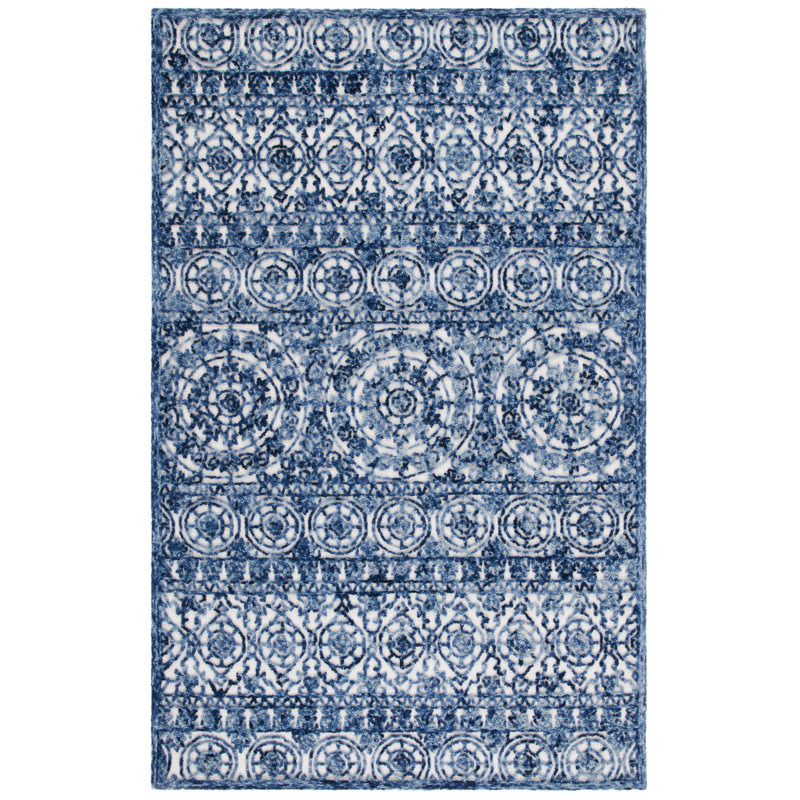 Manke Hand Tufted Wool And Cotton With Latex Southwestern Rug, Rectangle 5' x 8'