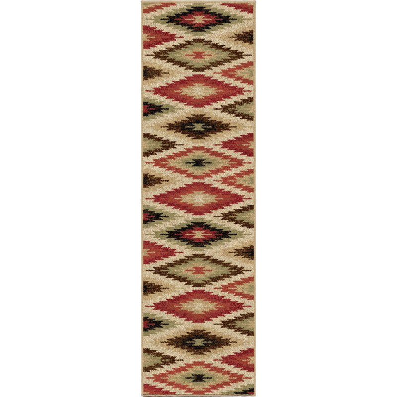 Tapis décoratif géométrique Bair, Tapis de couloir 2 pi 3 po x 7 pi 7 po