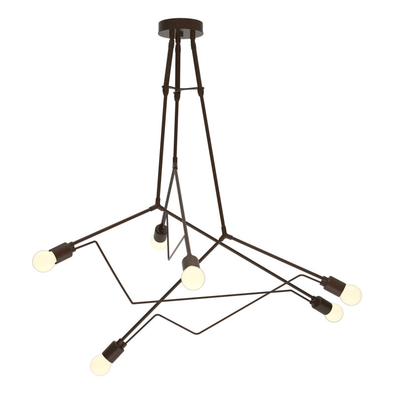Lustre d'extérieur 6 lumières Divergence, Bronze côtier, 42.8" - 54.3"