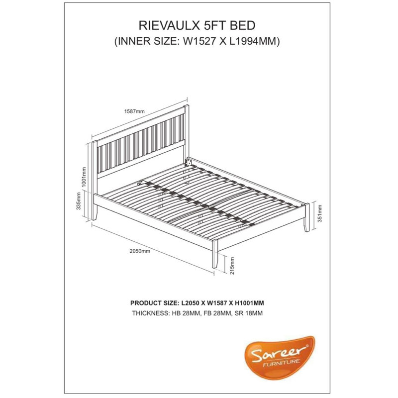 Storage Bed, Kingsize (5'), White