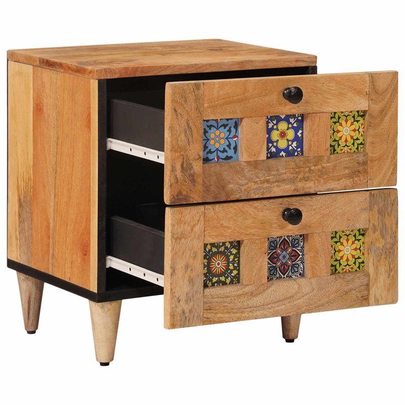 40cm W Solid Wood Bedside Table