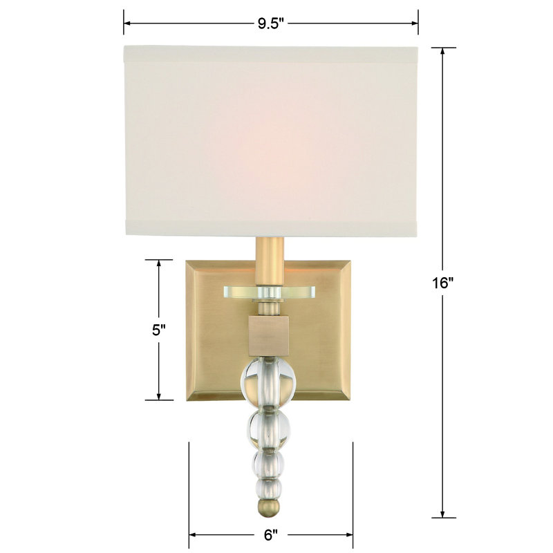 Clover 1-Light Armed Sconce, Aged Brass
