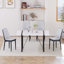 Ensemble de table de salle à manger 55 po en MDF moderne pour 4 personnes, ensemble de table et de chaises avec pieds en métal noir pour cuisine, plateau de table rectangulaire blanc industriel et chaises de salle à manger rembourrées en polyuréthane épais-1737705096
