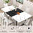 7-Piece Rectangle 71" Dining Table Sets With Adjustable Foot Pads For Dining Room, Restarant, Or Canteen