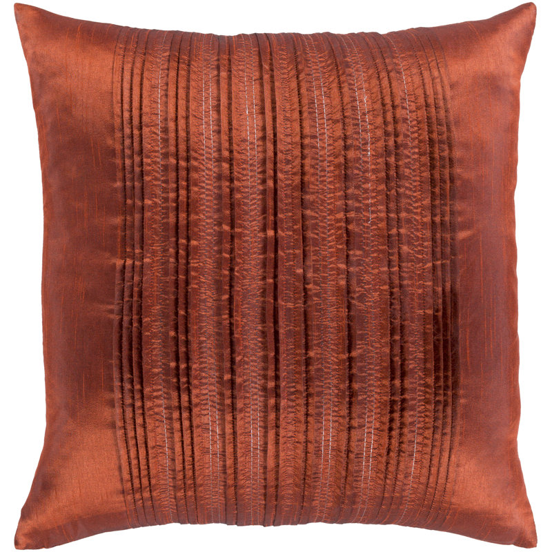 Burnt Orange Polyester Hollywood Glam Square Throw Pillow