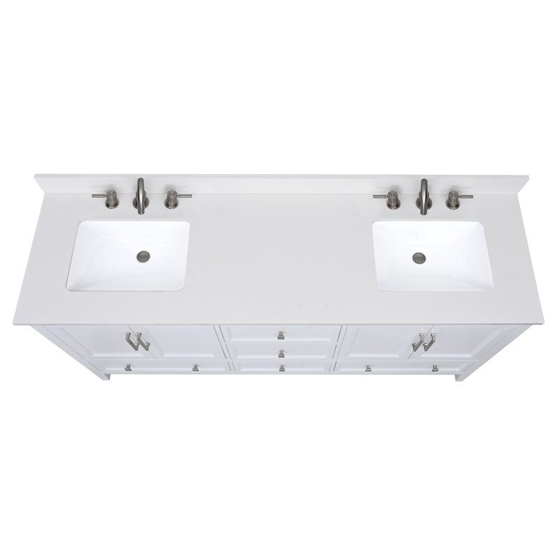 Lotte 73'' W Double Vanity Top, Everest White