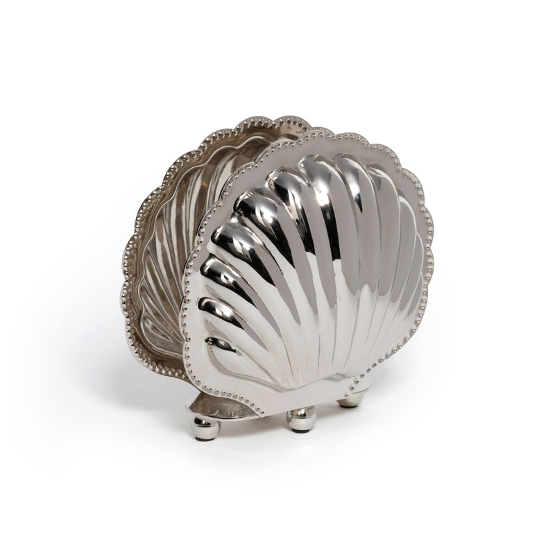 Cap Ferrat Fan Shell Napkin Holder, Nickel