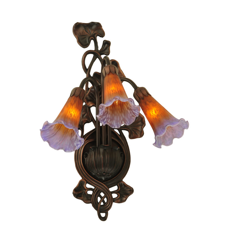 Armed Sconce, Amber/Purple