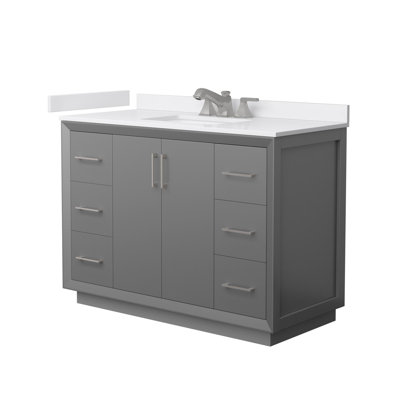 Strada 48" Freestanding Single Bathroom Vanity with Cultured Marble Top