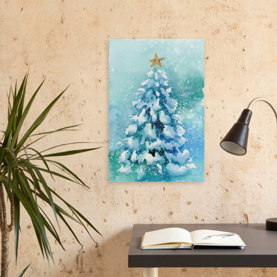 Arbre de Noël boisé - arbres de Noël bleus - art vert