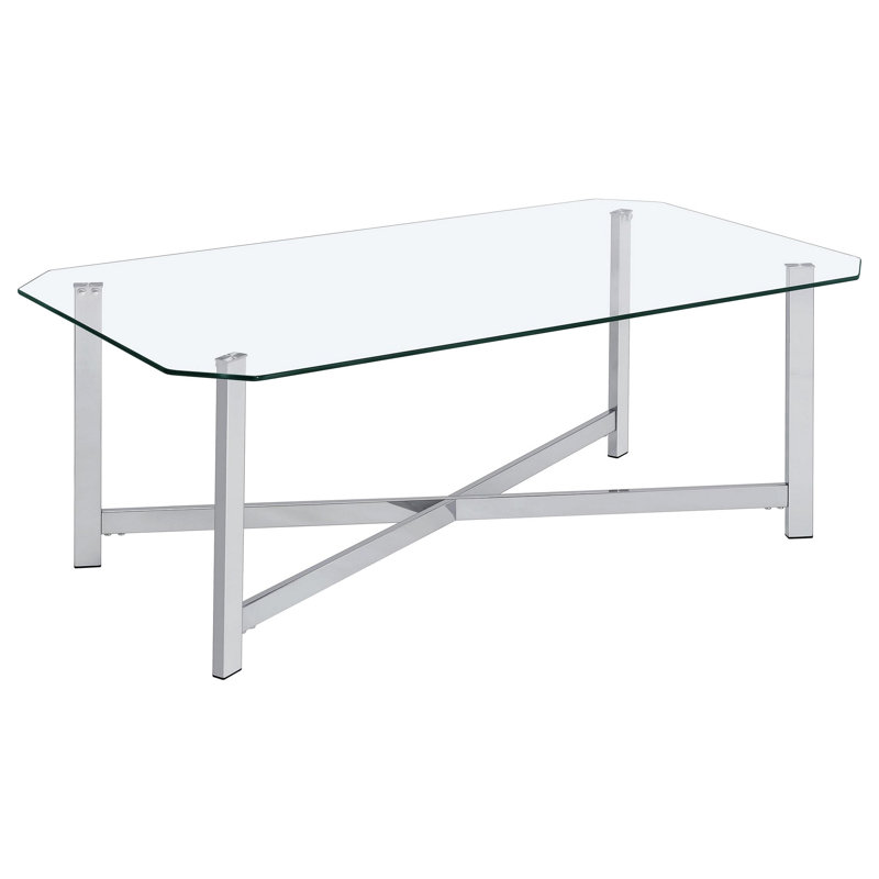 Linda Chrome Glass Top Coffee Table