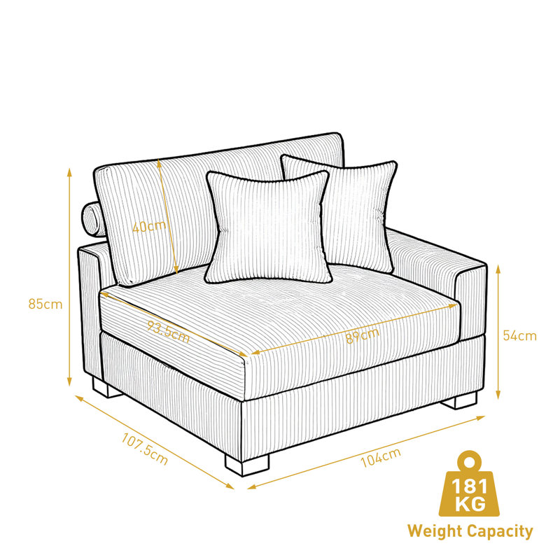 Upholstered Side Chair with Footstool, Light Brown