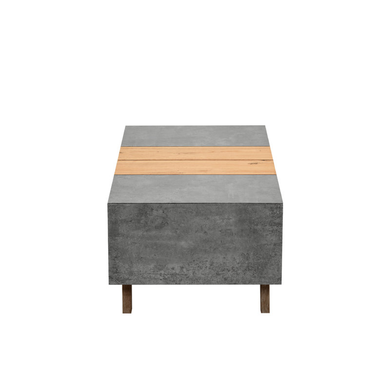 Pedestal 43" W Rectangular Coffee Table with Two Storage Drawers