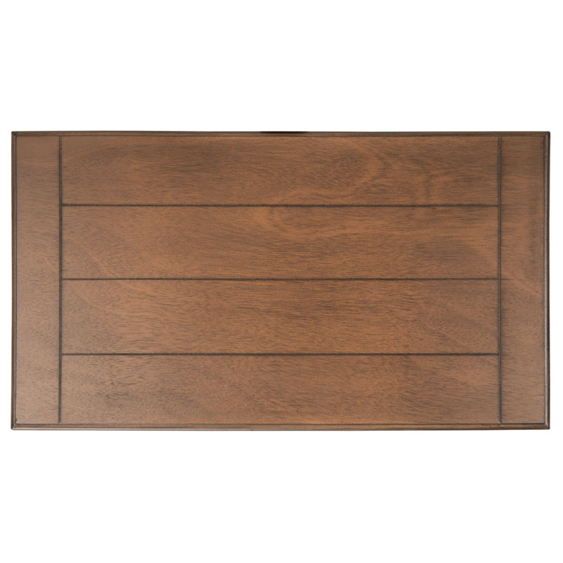 Rustic 23.5'' Rectangular Console Table – Durable Solid Wood with 3 Drawers and Turned Legs Storage, Brown