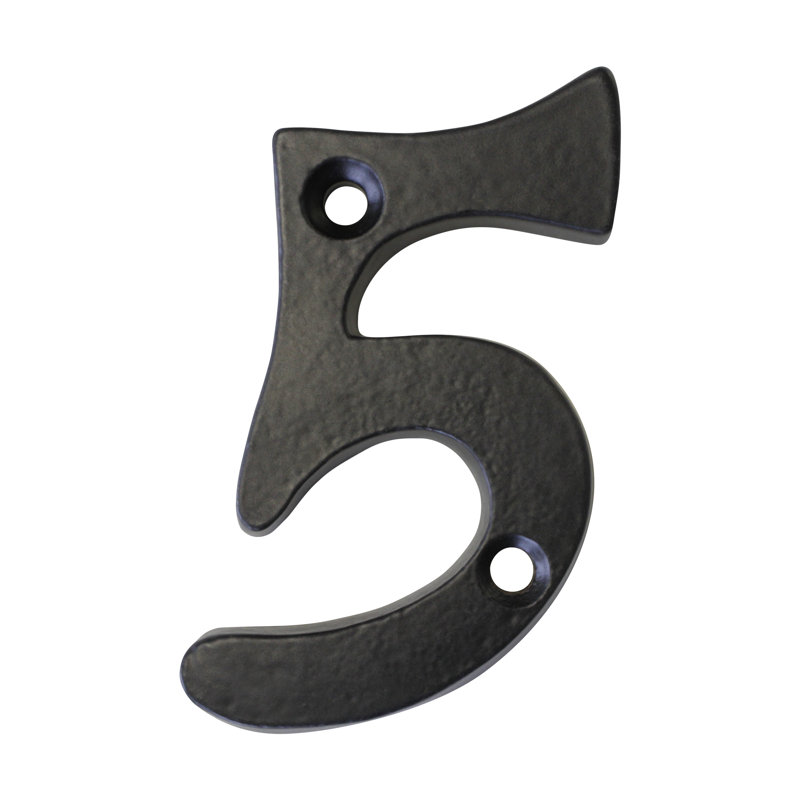 Numéro de maison 2 po, 5, Noir
